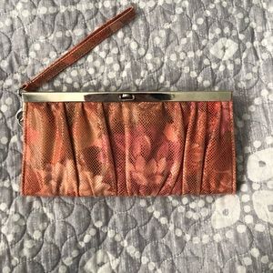 Orange floral clutch